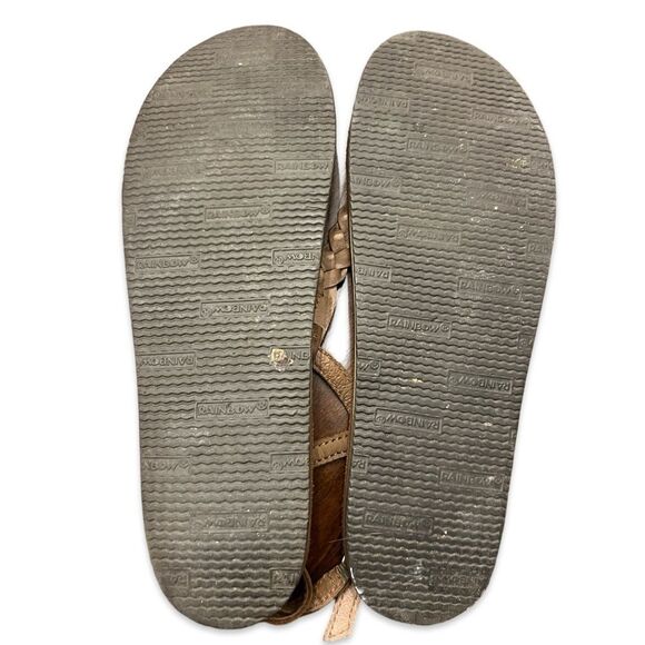 EUC Rainbow Braided Leather T-Strap Sandals / Size 8 - Picture 4 of 6